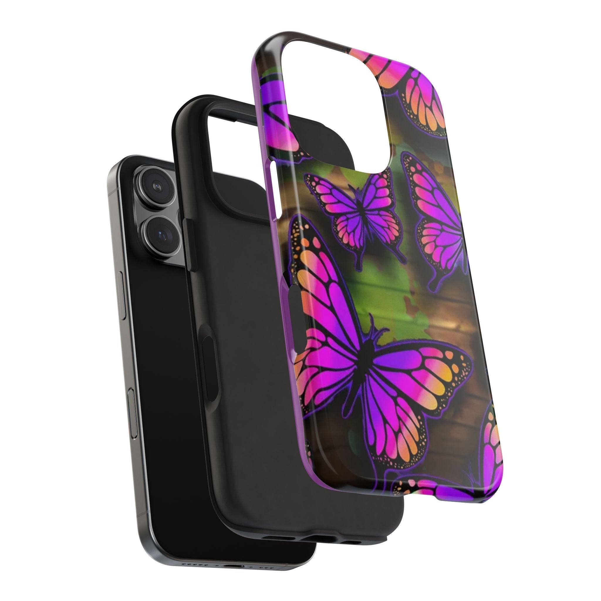 Purple Monarch Butterfly Tough Phone Case — Floral Nature Protective Cover - 314 Originals