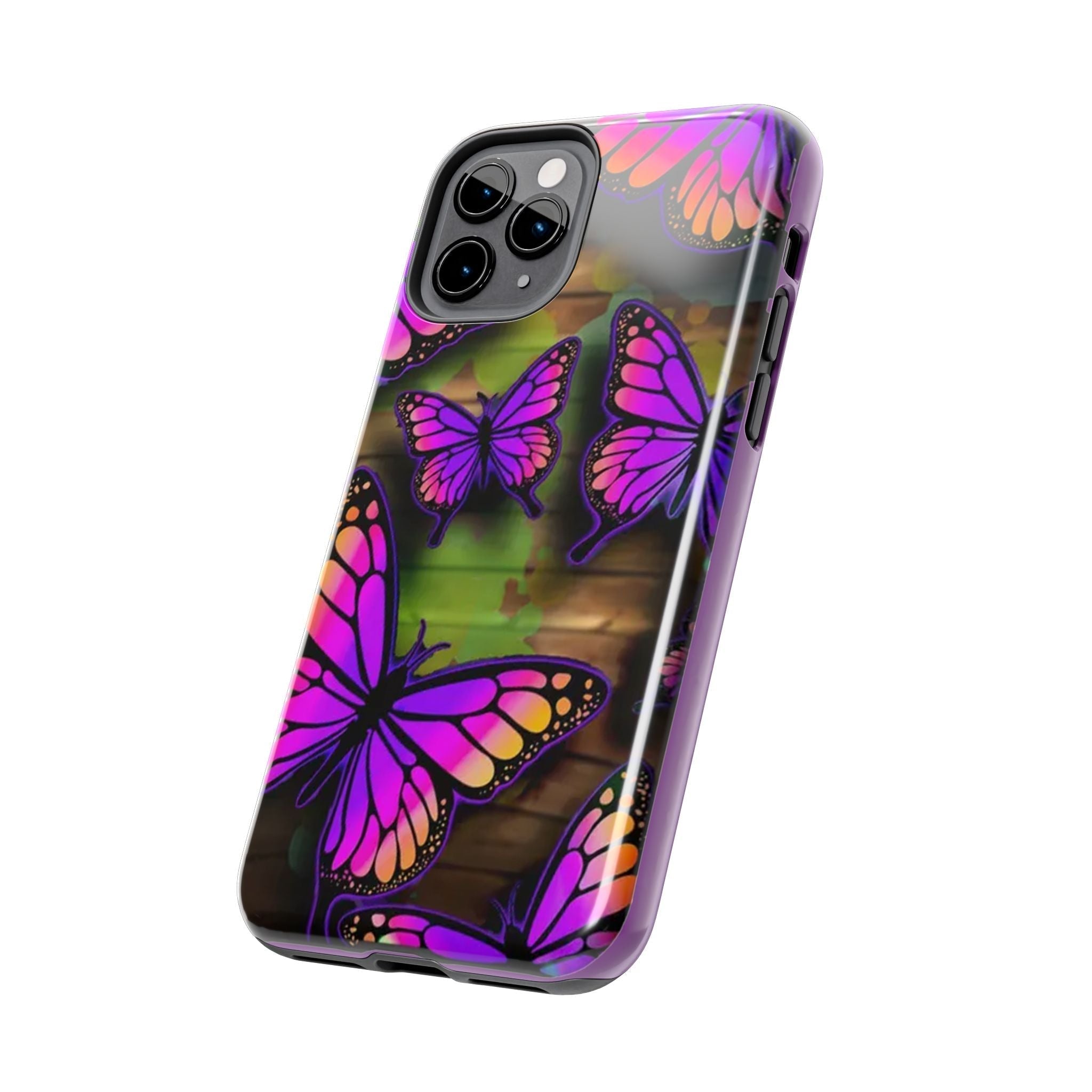 Purple Monarch Butterfly Tough Phone Case — Floral Nature Protective Cover - 314 Originals