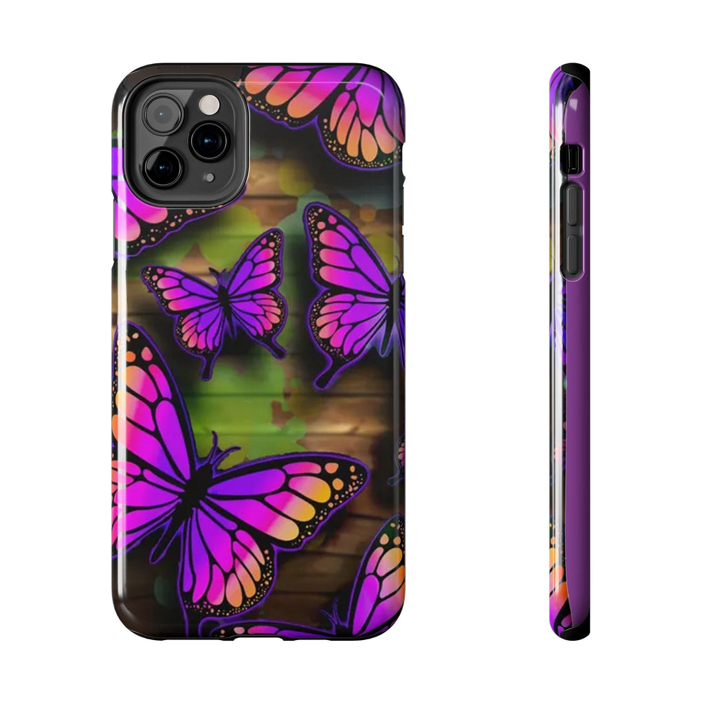 Purple Monarch Butterfly Tough Phone Case — Floral Nature Protective Cover - 314 Originals