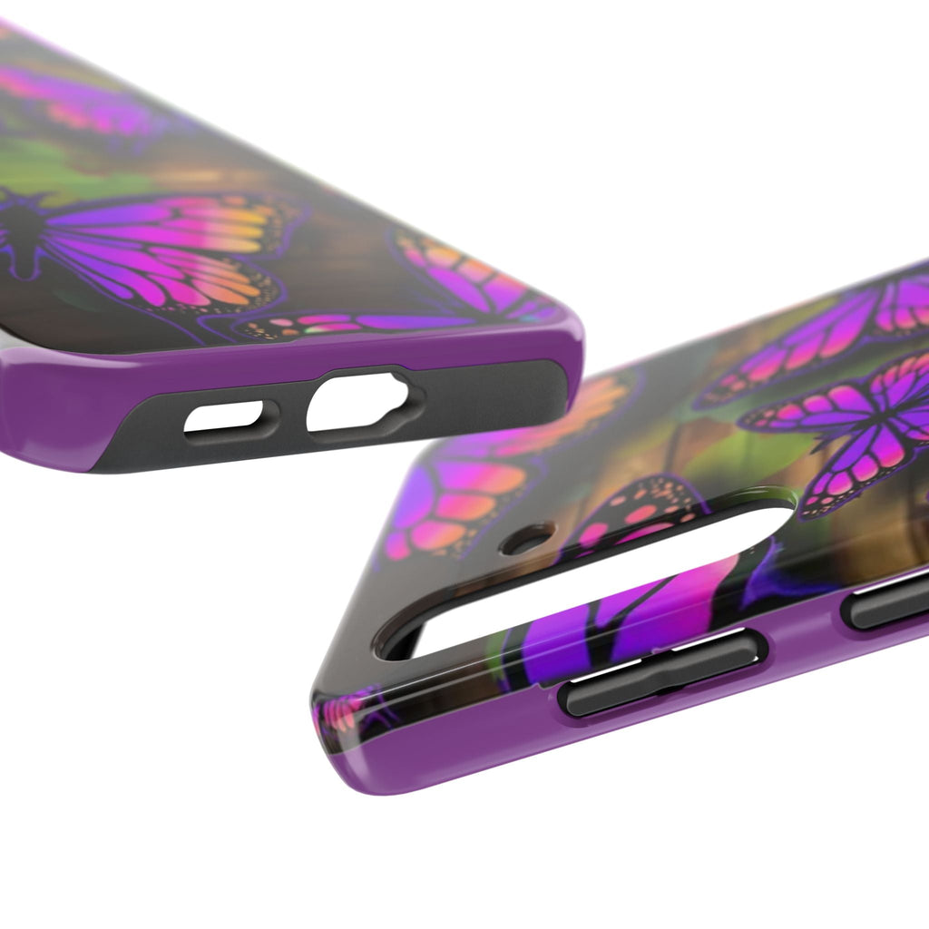 Purple Monarch Butterfly Tough Phone Case — Floral Nature Protective Cover - 314 Originals