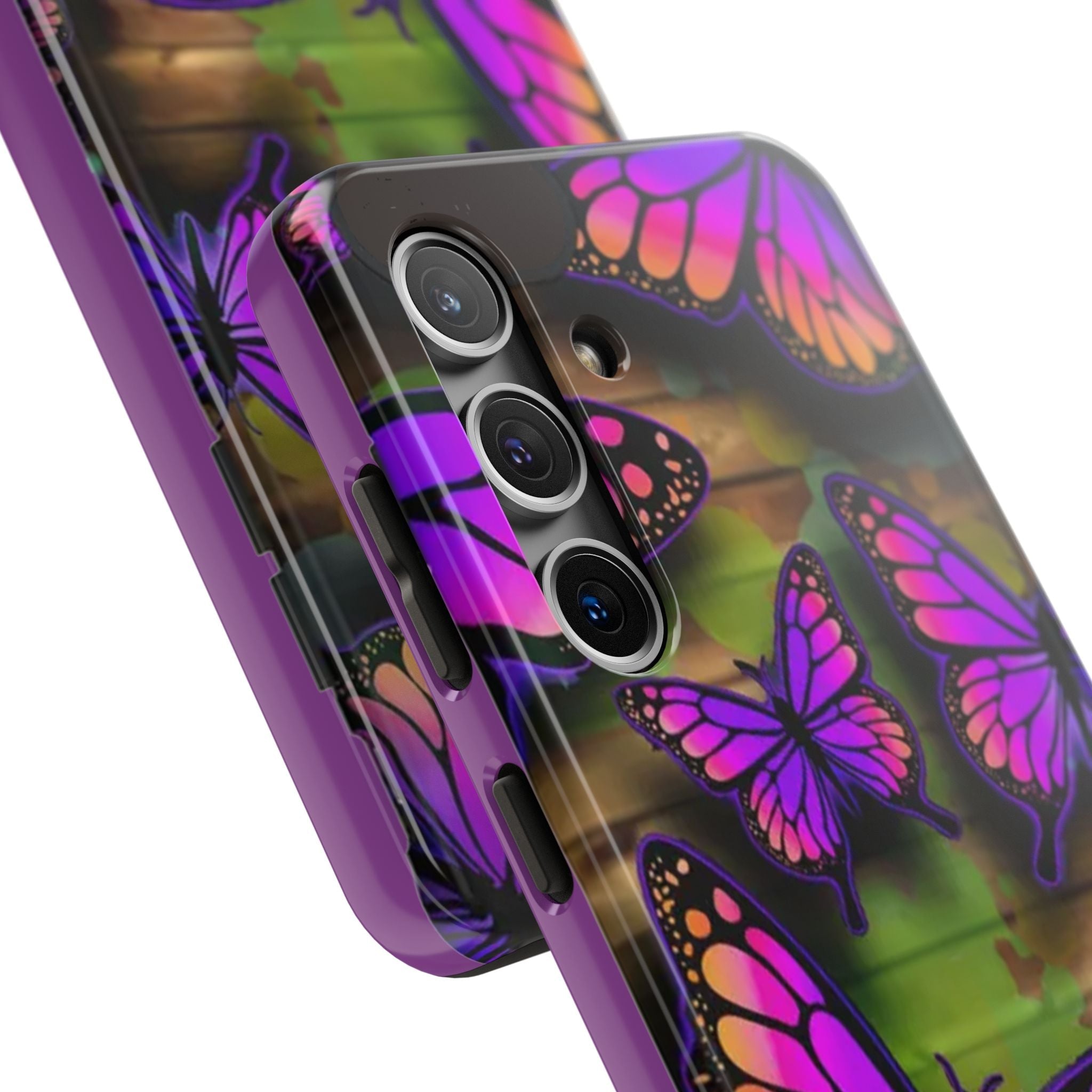 Purple Monarch Butterfly Tough Phone Case — Floral Nature Protective Cover - 314 Originals