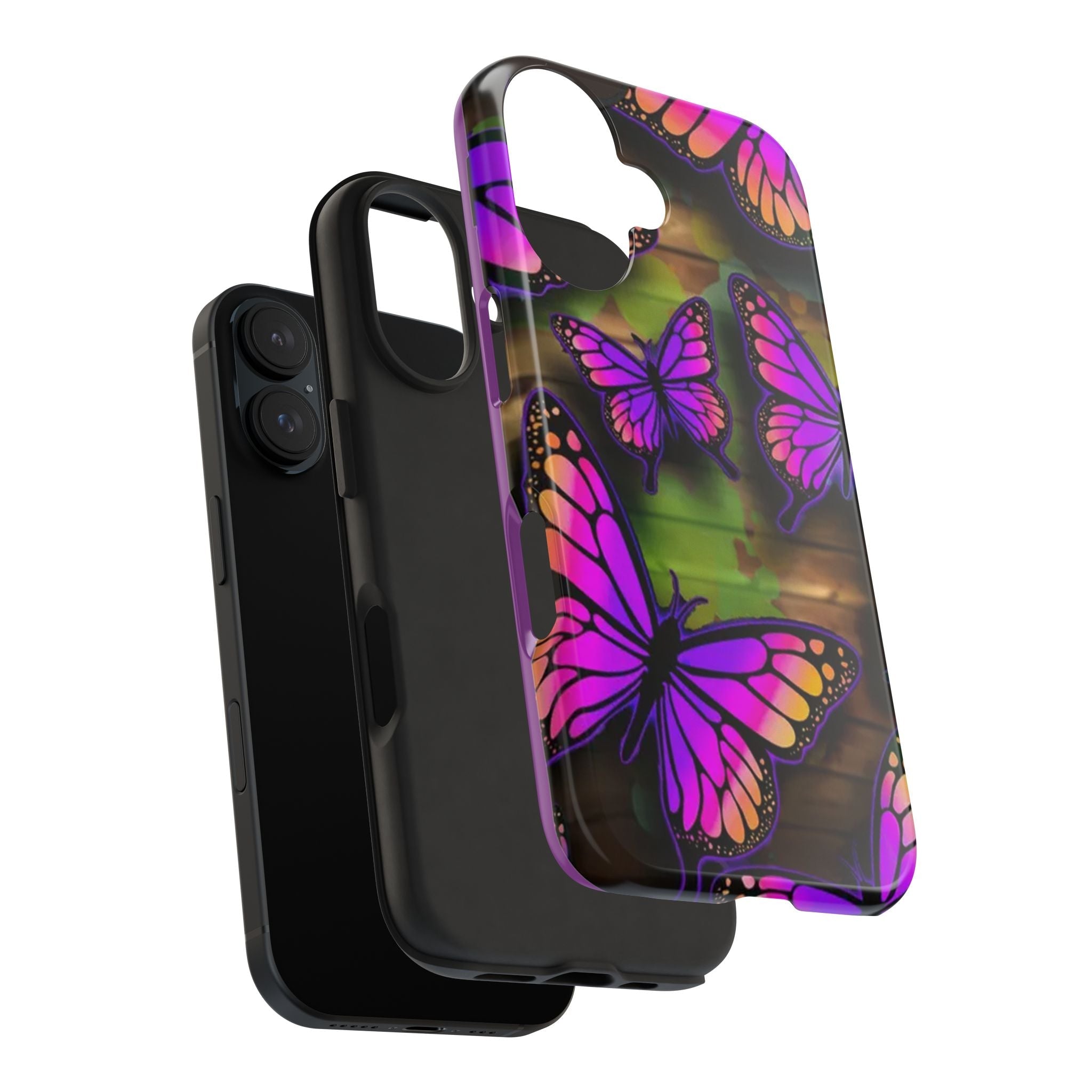 Purple Monarch Butterfly Tough Phone Case — Floral Nature Protective Cover - 314 Originals