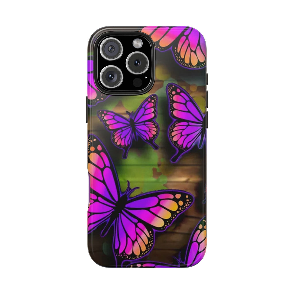 Purple Monarch Butterfly Tough Phone Case — Floral Nature Protective Cover - 314 Originals