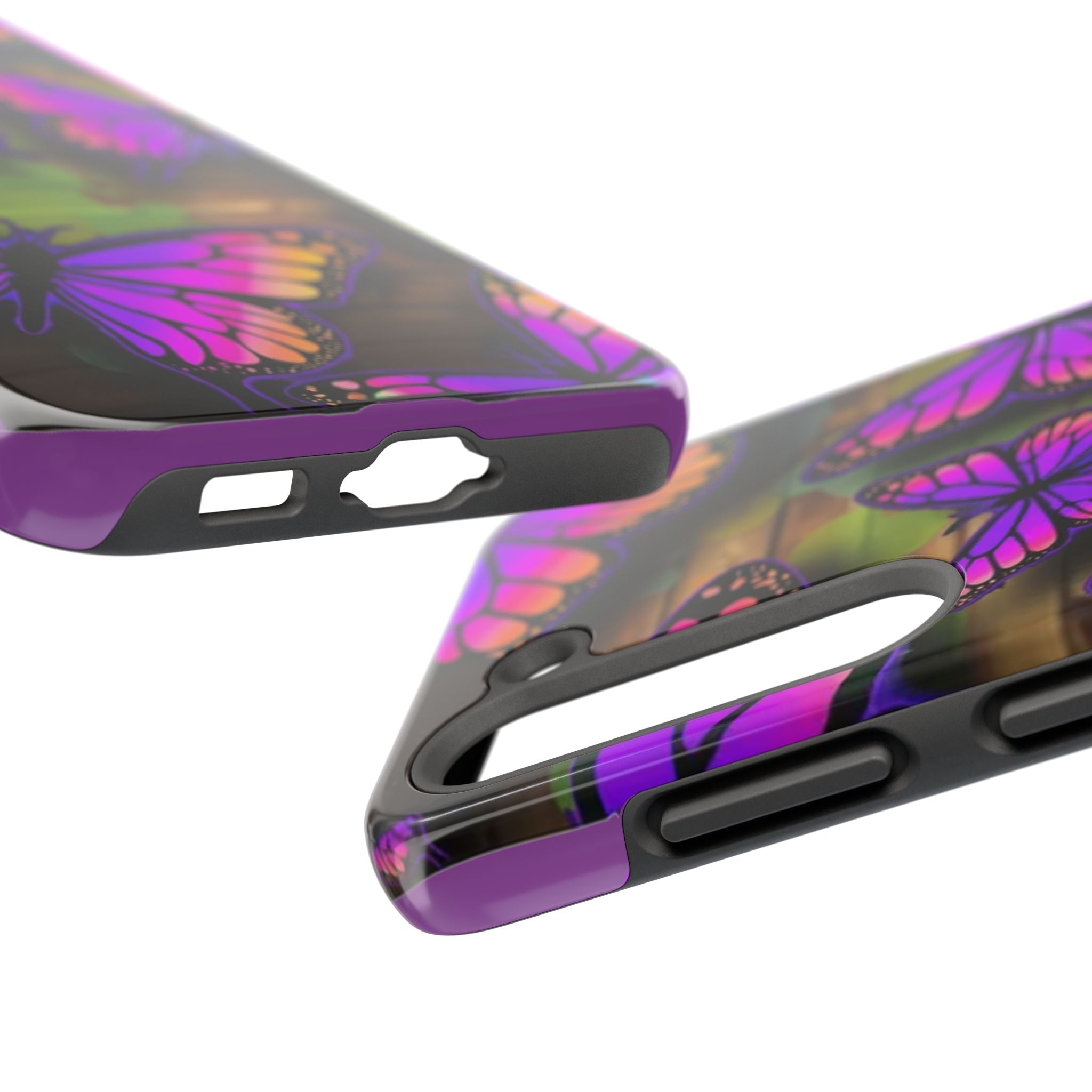 Purple Monarch Butterfly Tough Phone Case — Floral Nature Protective Cover - 314 Originals