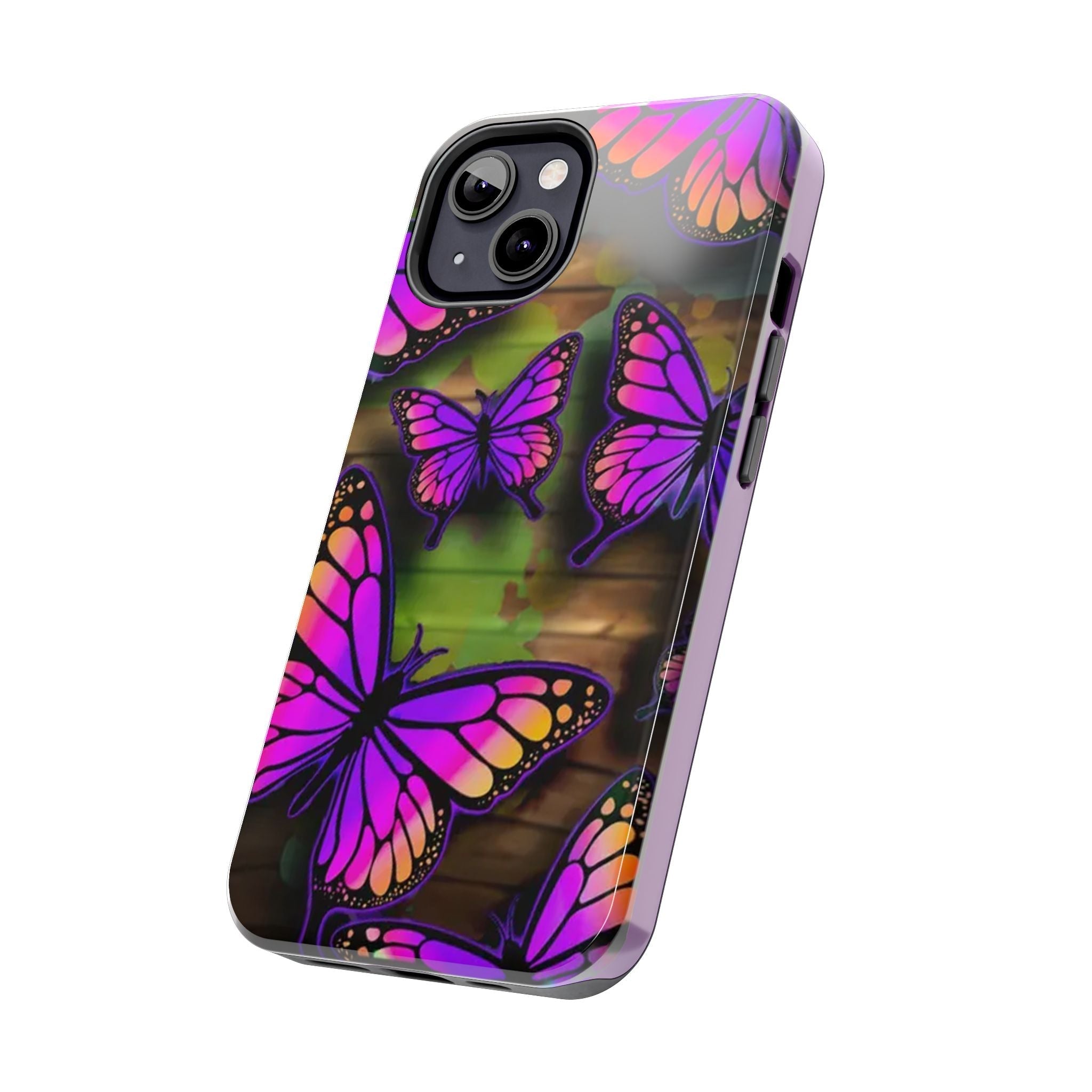 Purple Monarch Butterfly Tough Phone Case — Floral Nature Protective Cover - 314 Originals