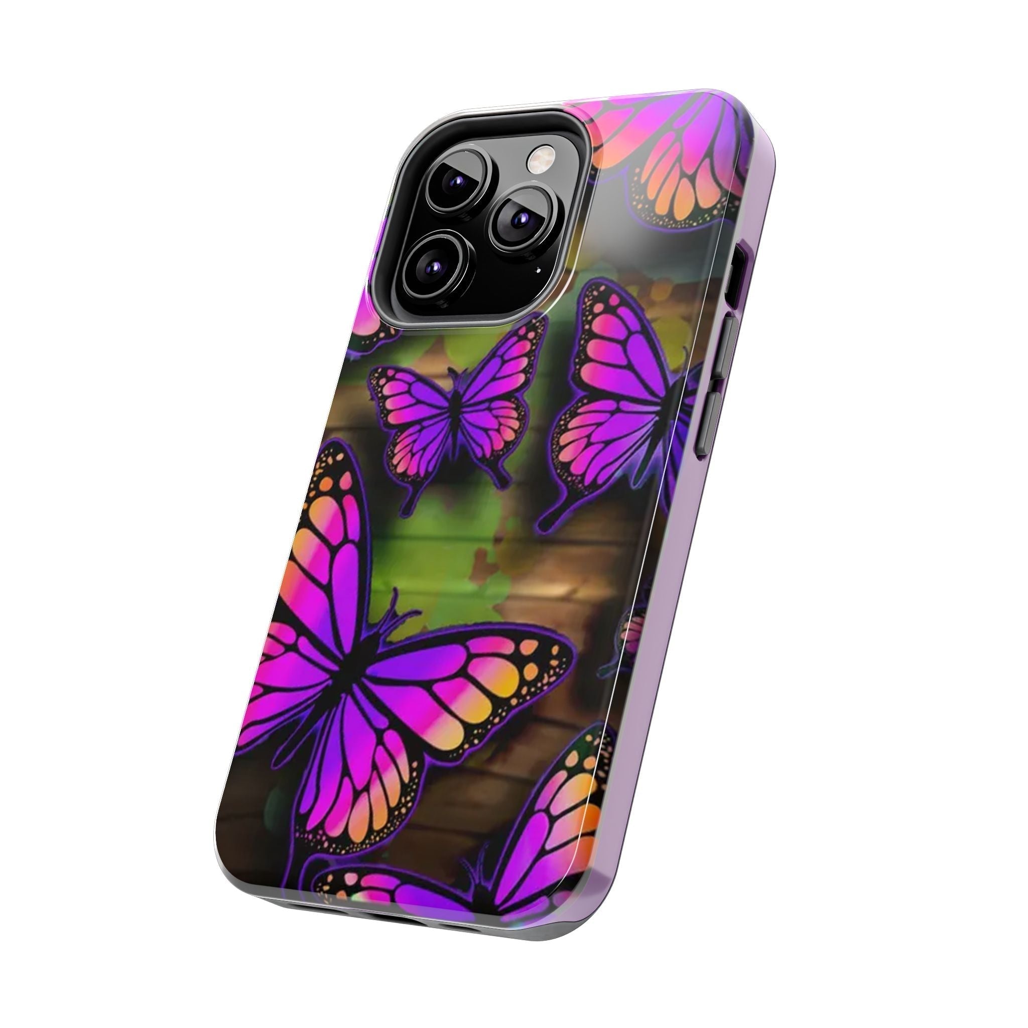 Purple Monarch Butterfly Tough Phone Case — Floral Nature Protective Cover - 314 Originals