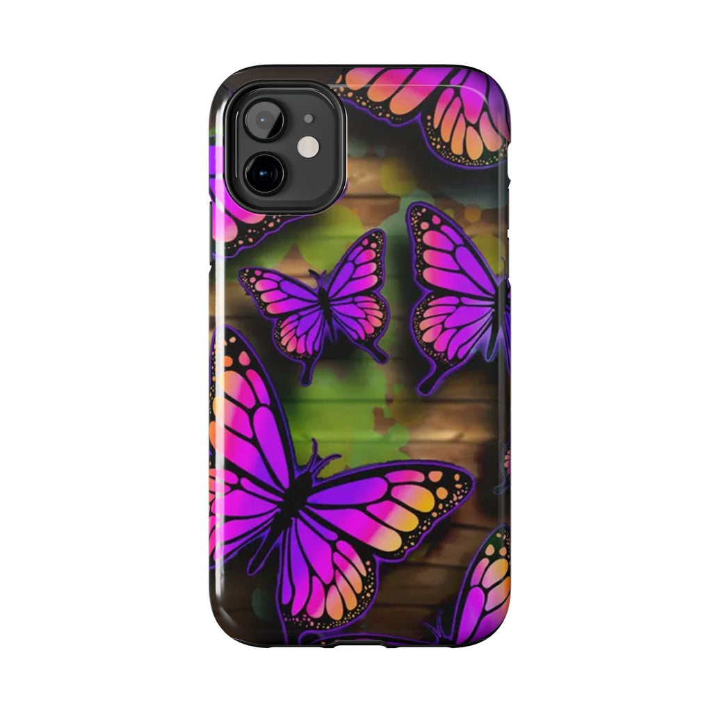 Purple Monarch Butterfly Tough Phone Case — Floral Nature Protective Cover - 314 Originals