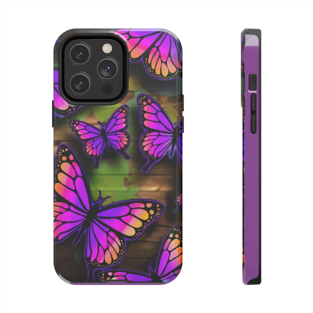 Purple Monarch Butterfly Tough Phone Case — Floral Nature Protective Cover - 314 Originals