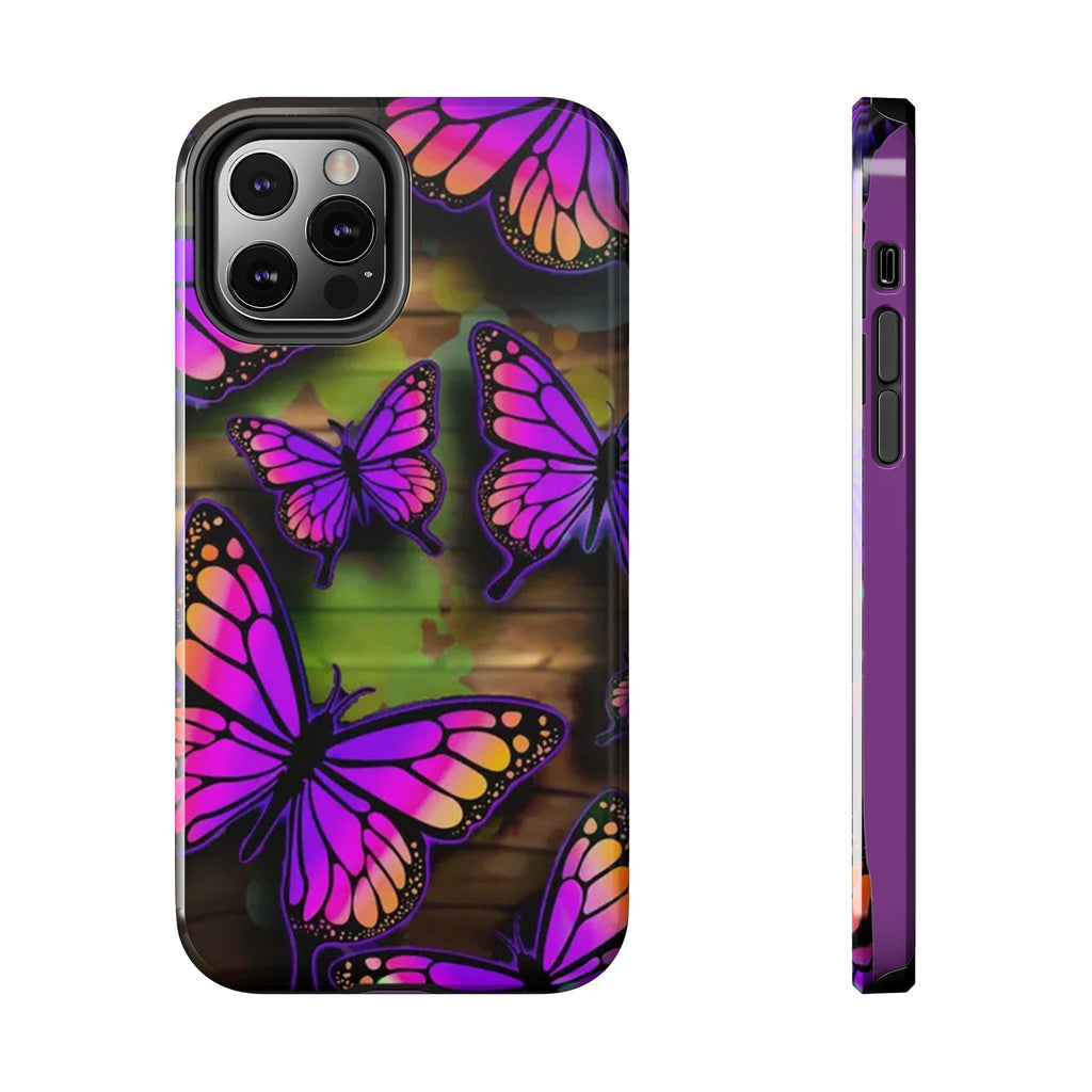 Purple Monarch Butterfly Tough Phone Case — Floral Nature Protective Cover - 314 Originals