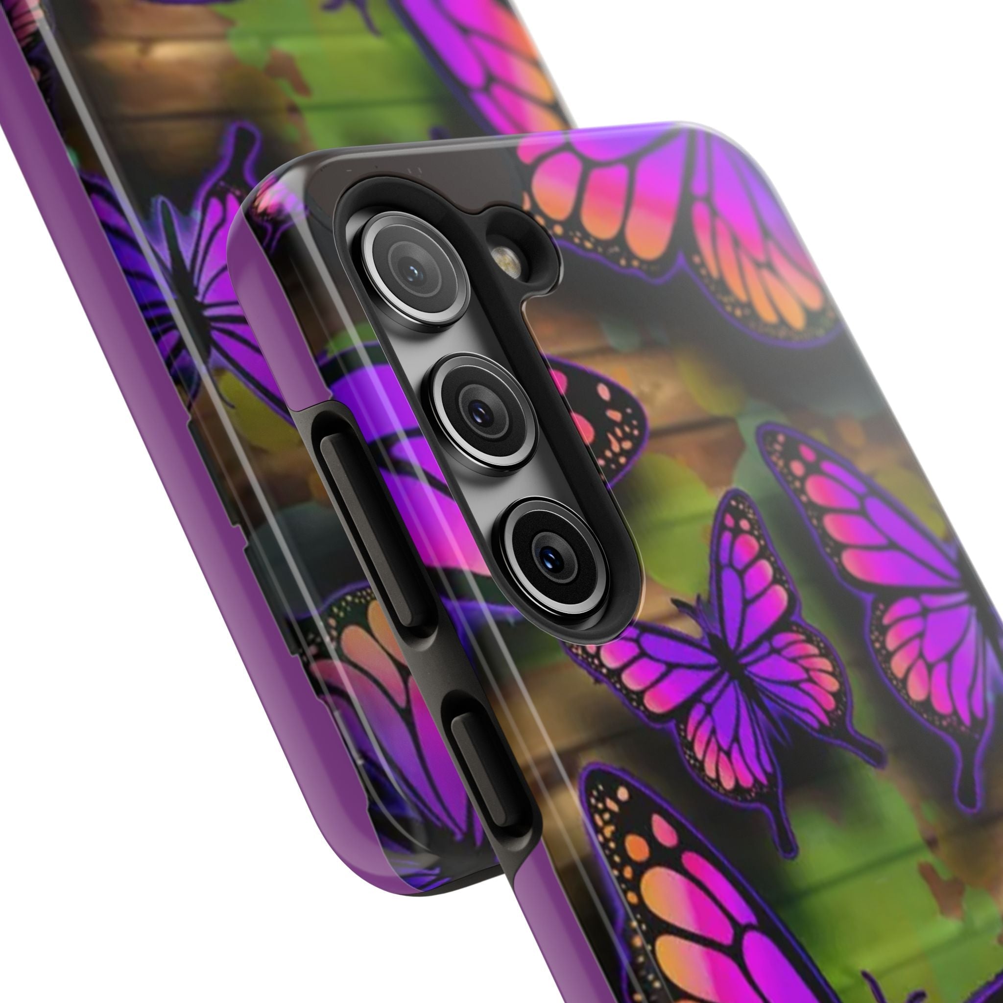 Purple Monarch Butterfly Tough Phone Case — Floral Nature Protective Cover - 314 Originals