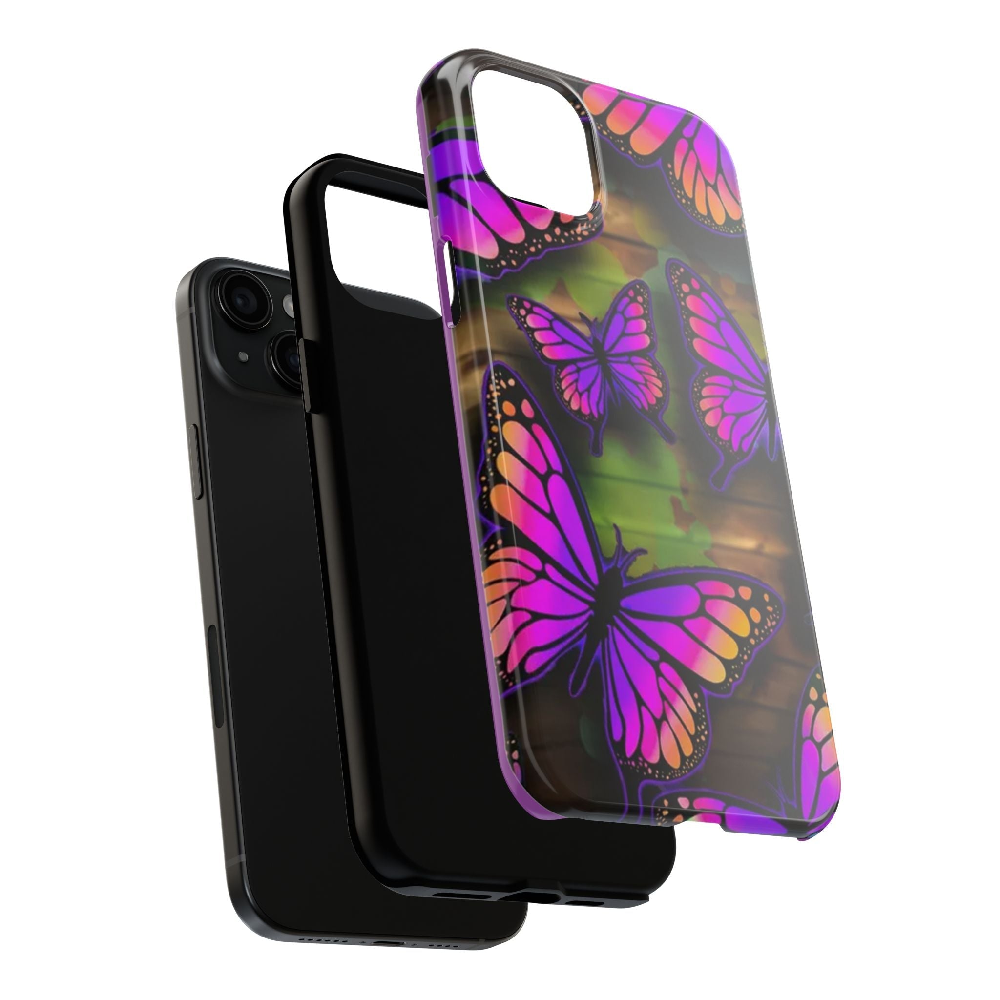 Purple Monarch Butterfly Tough Phone Case — Floral Nature Protective Cover - 314 Originals