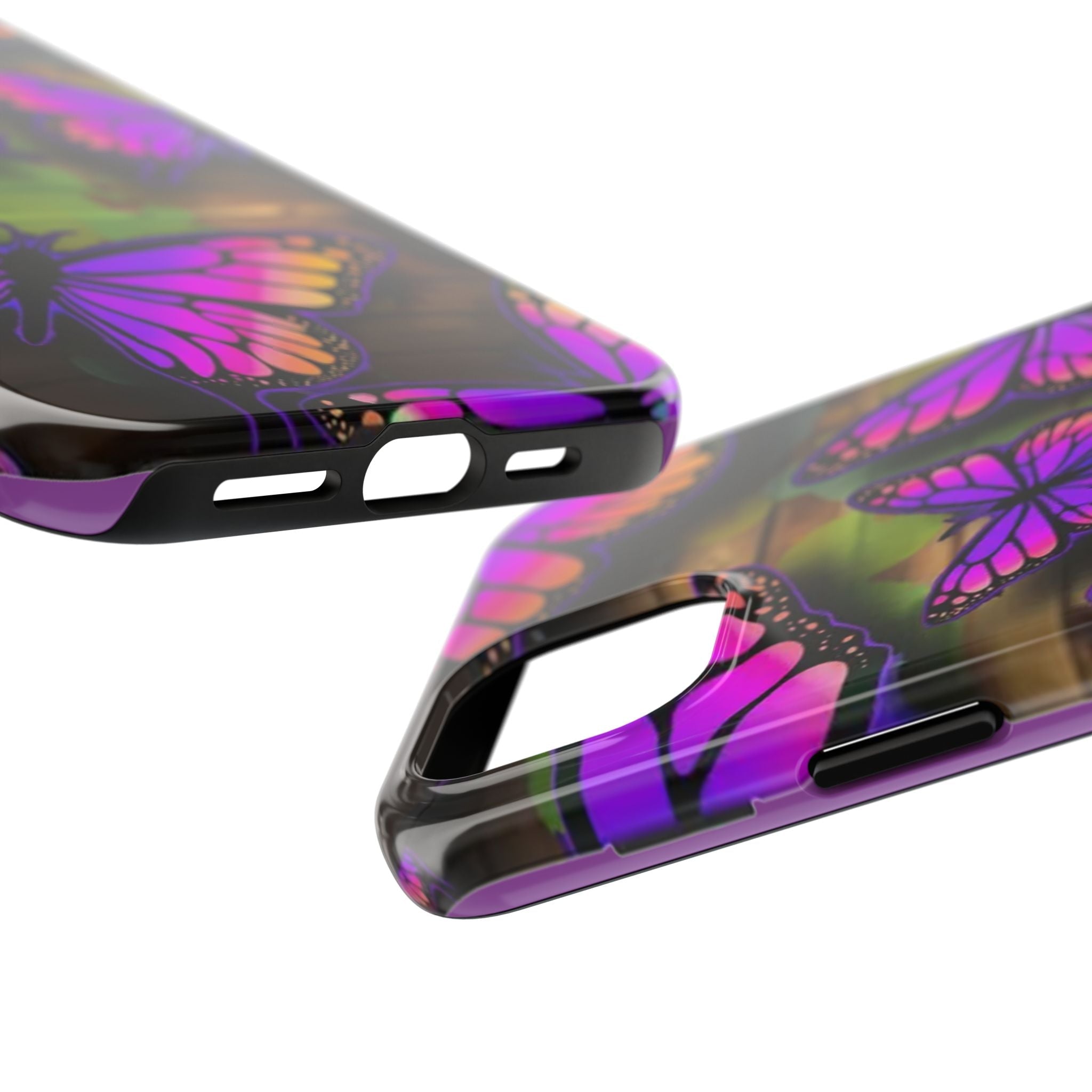 Purple Monarch Butterfly Tough Phone Case — Floral Nature Protective Cover - 314 Originals