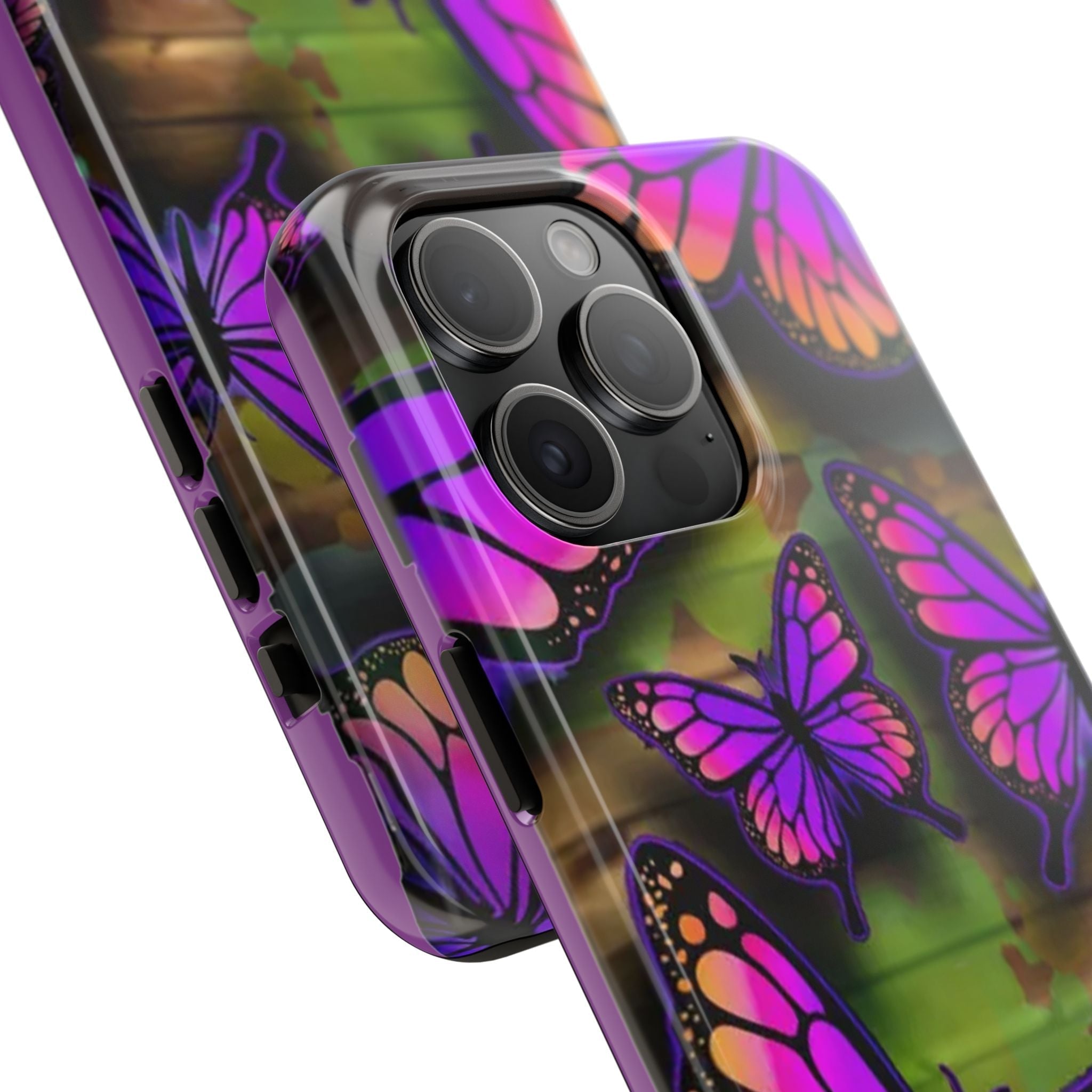 Purple Monarch Butterfly Tough Phone Case — Floral Nature Protective Cover - 314 Originals