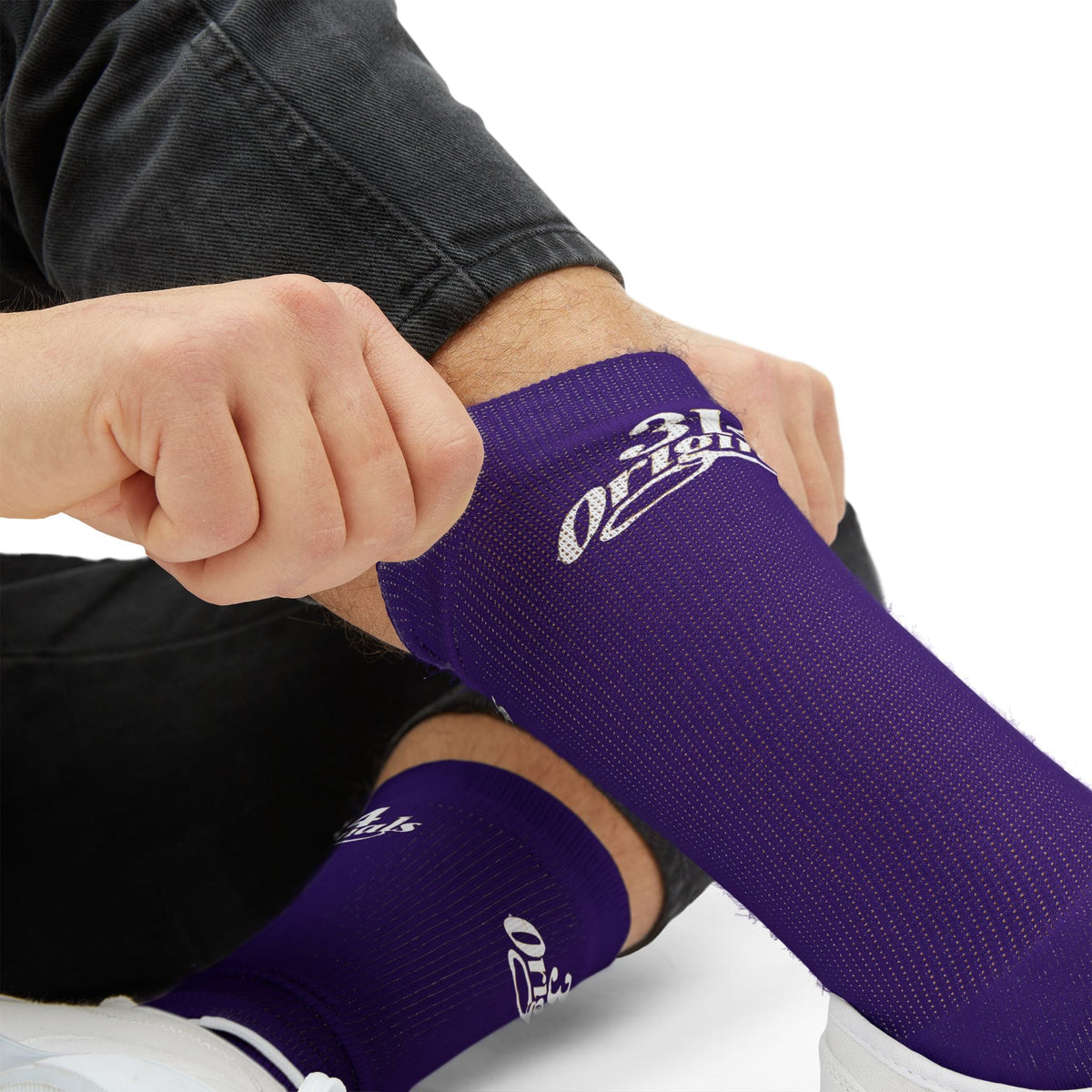 Purple Sublimation Socks with '314 Originals' Script — Athletic Crew Socks - 314 Originals