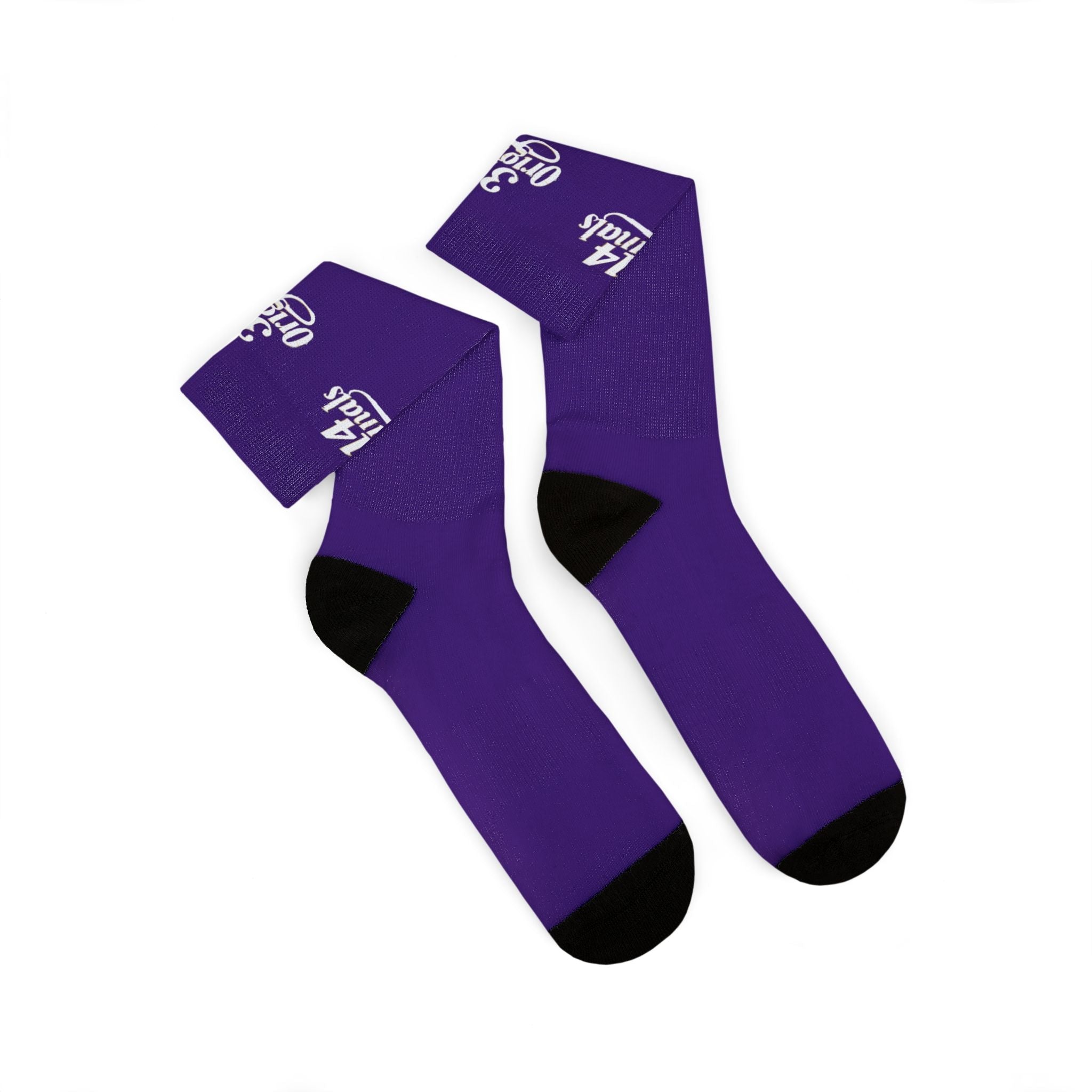 Purple Sublimation Socks with '314 Originals' Script — Athletic Crew Socks - 314 Originals