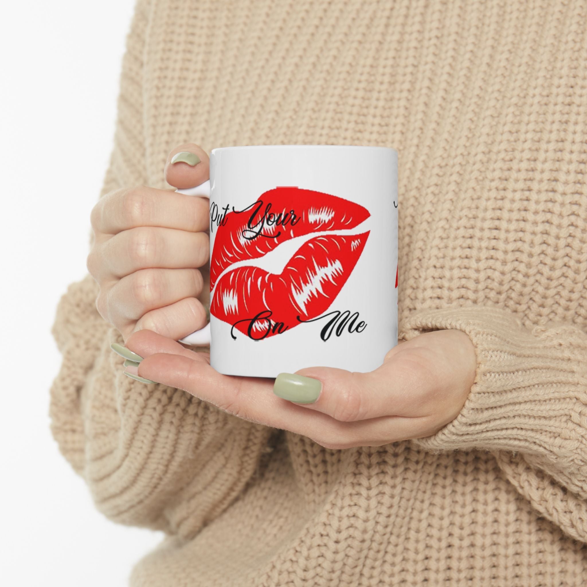 "Put Your Lips On Me" Ceramic Mug – Red Lip Print Coffee Cup (11oz & 15oz) - 314 Originals