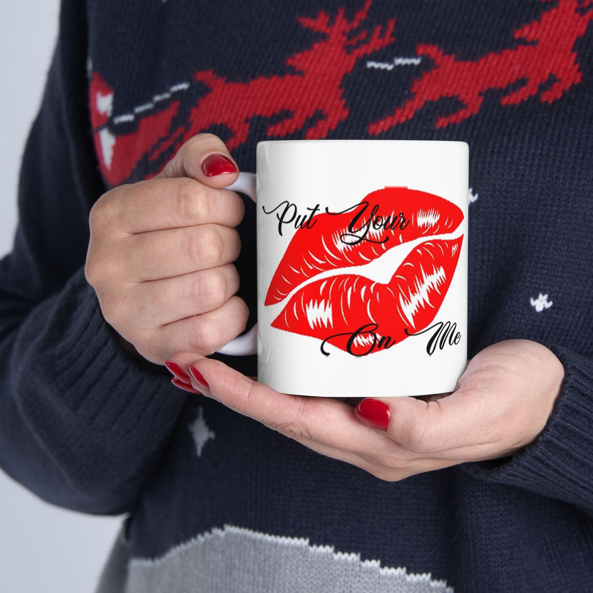 "Put Your Lips On Me" Ceramic Mug – Red Lip Print Coffee Cup (11oz & 15oz) - 314 Originals