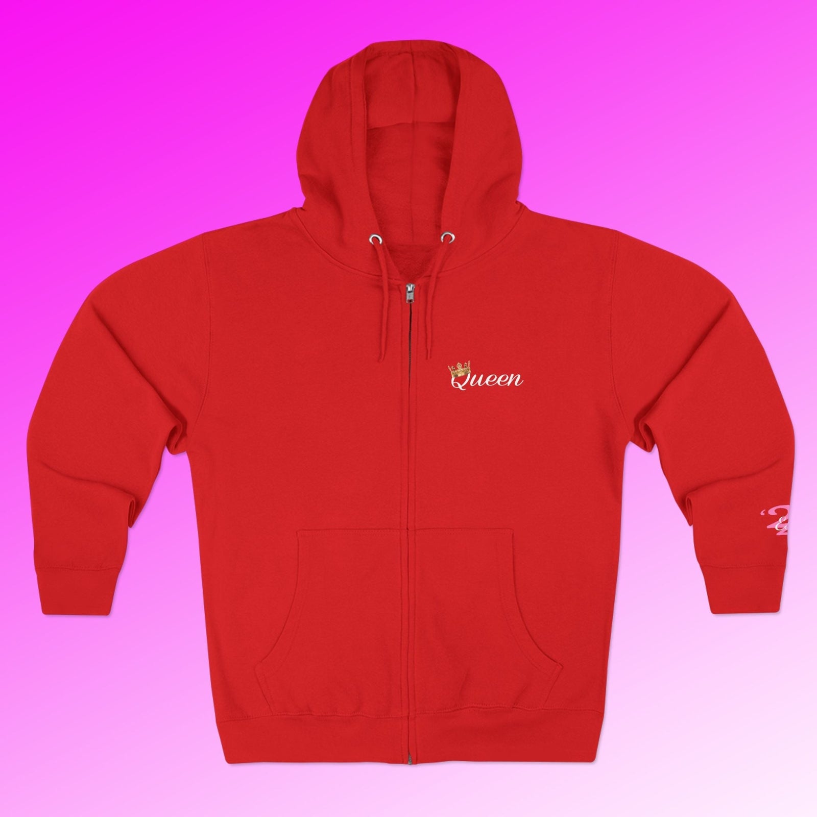 'Queen' Chest Logo Zip Hoodie — Women's Urban Streetwear - 314 Originals