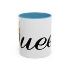 Queen Coffee Mug — Pink Accent Ceramic Mug with Script 'Queen' Design (11/15 oz) - 314 Originals