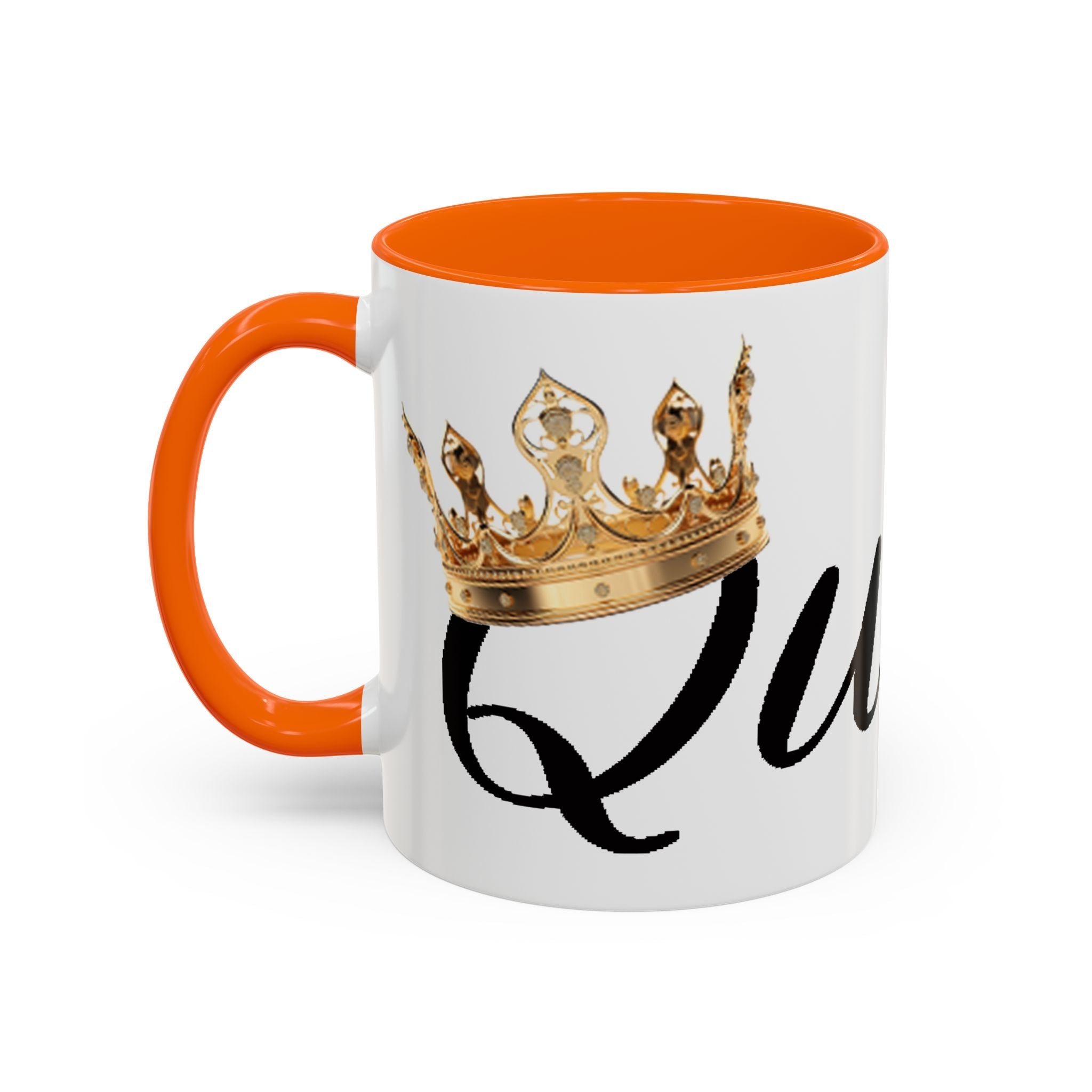 Queen Coffee Mug — Pink Accent Ceramic Mug with Script 'Queen' Design (11/15 oz) - 314 Originals