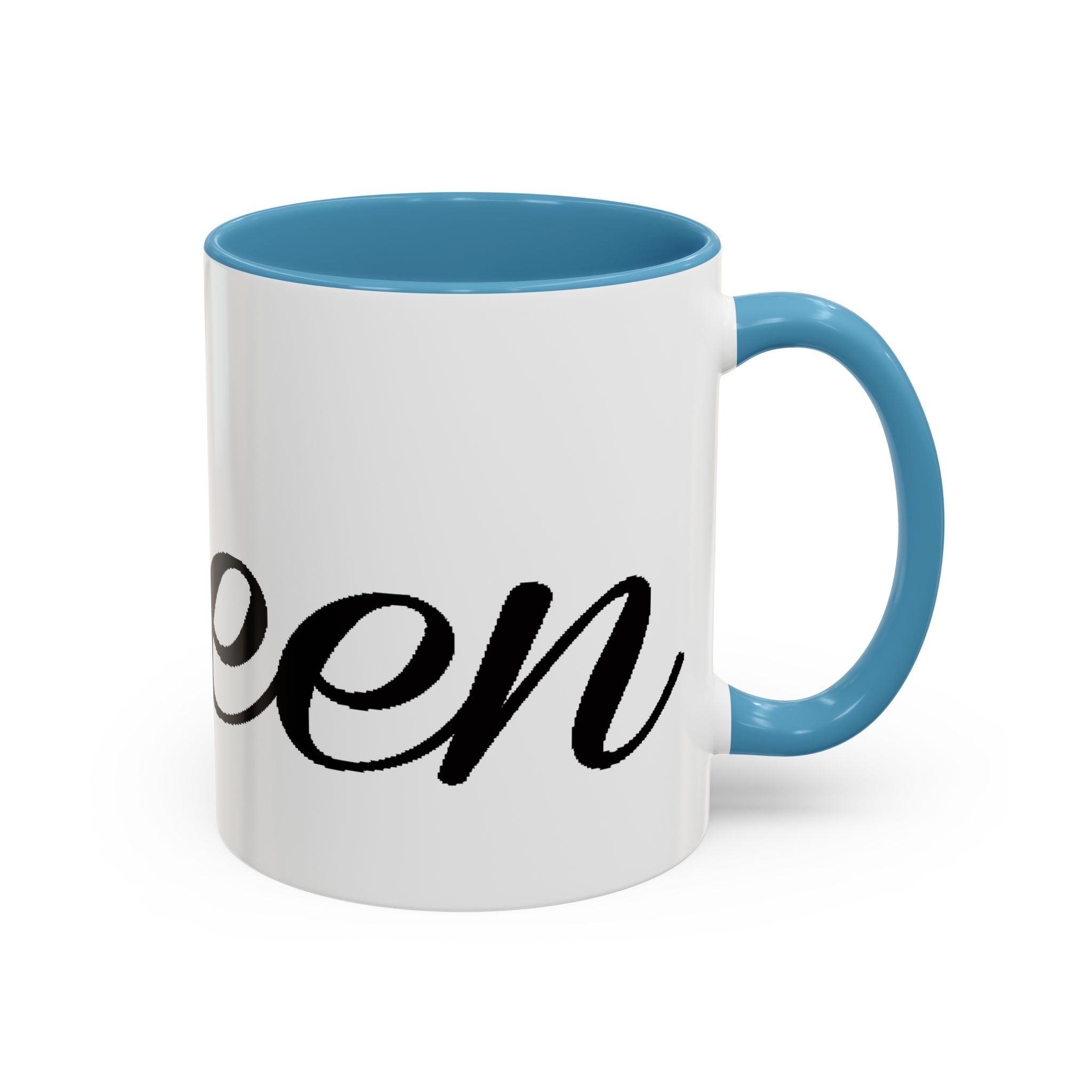 Queen Coffee Mug — Pink Accent Ceramic Mug with Script 'Queen' Design (11/15 oz) - 314 Originals
