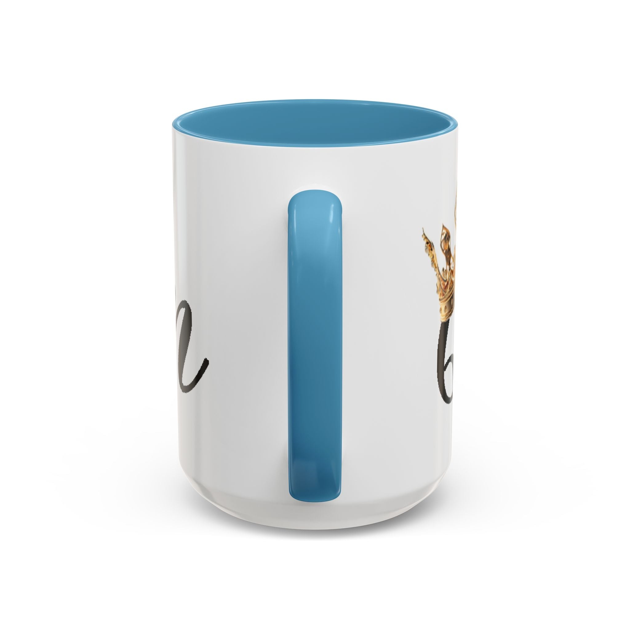 Queen Coffee Mug — Pink Accent Ceramic Mug with Script 'Queen' Design (11/15 oz) - 314 Originals