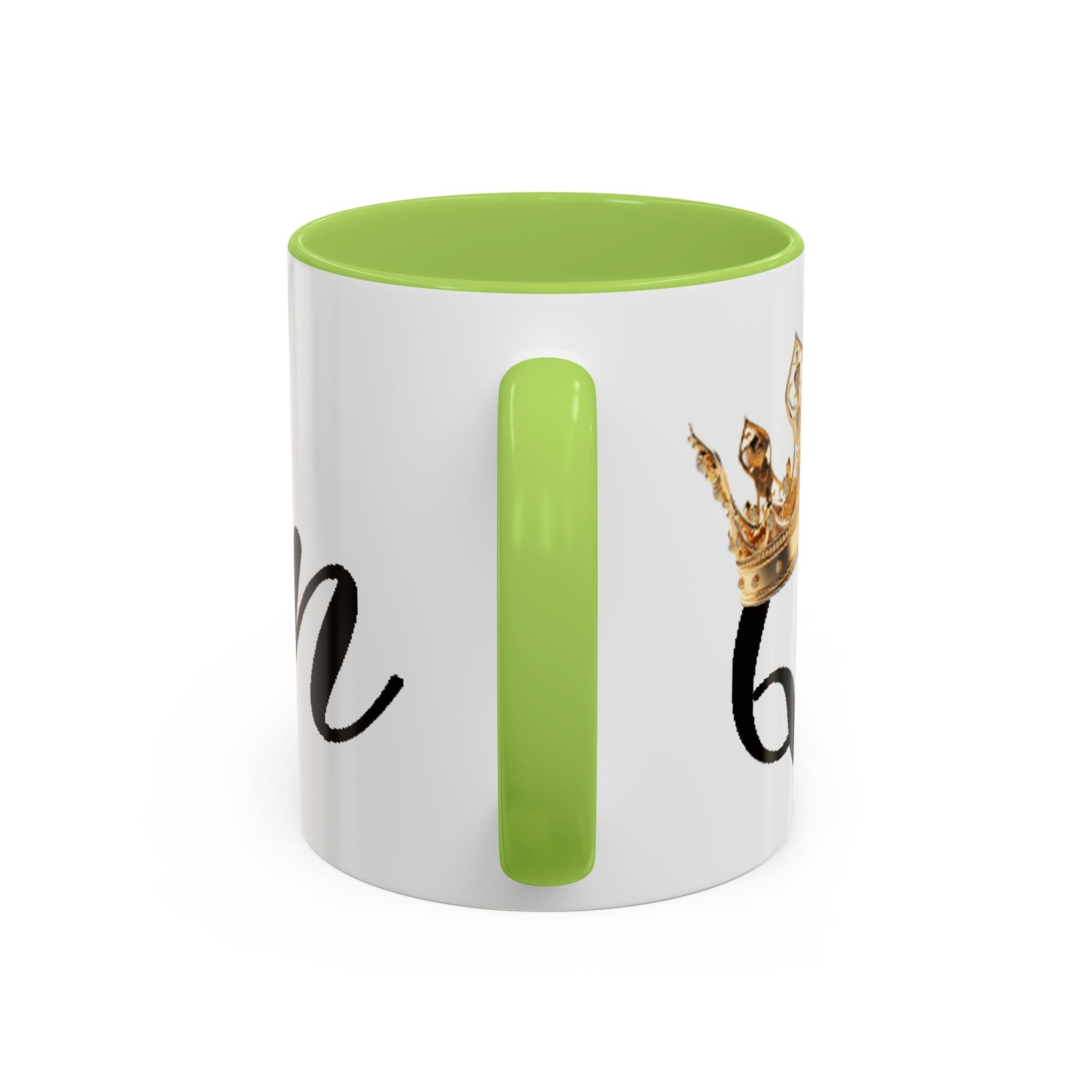 Queen Coffee Mug — Pink Accent Ceramic Mug with Script 'Queen' Design (11/15 oz) - 314 Originals