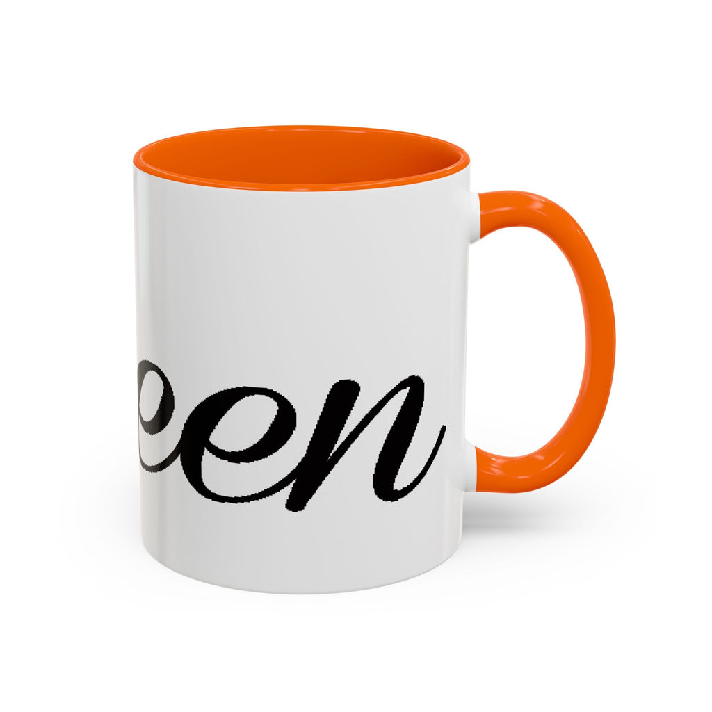 Queen Coffee Mug — Pink Accent Ceramic Mug with Script 'Queen' Design (11/15 oz) - 314 Originals