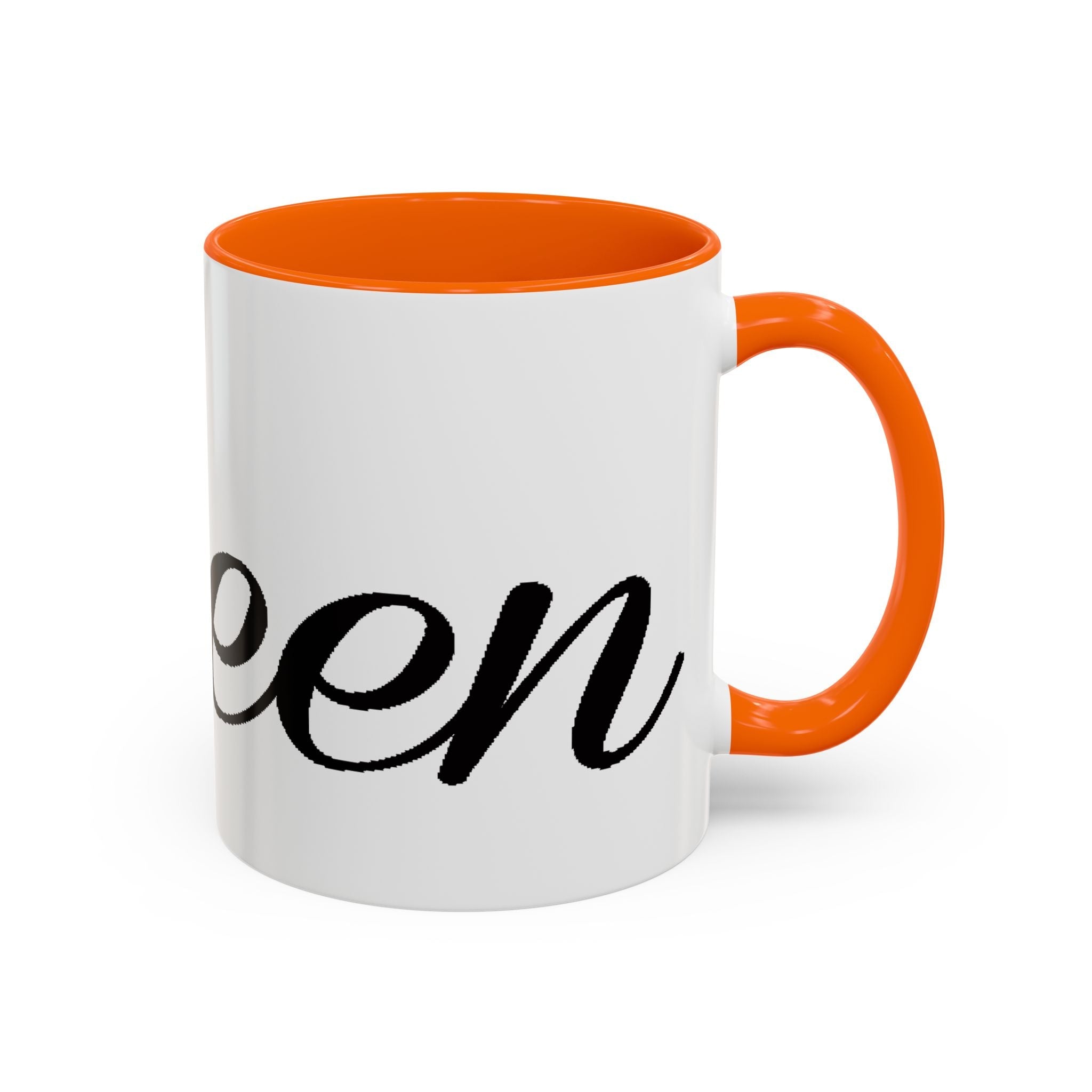 Queen Coffee Mug — Pink Accent Ceramic Mug with Script 'Queen' Design (11/15 oz) - 314 Originals