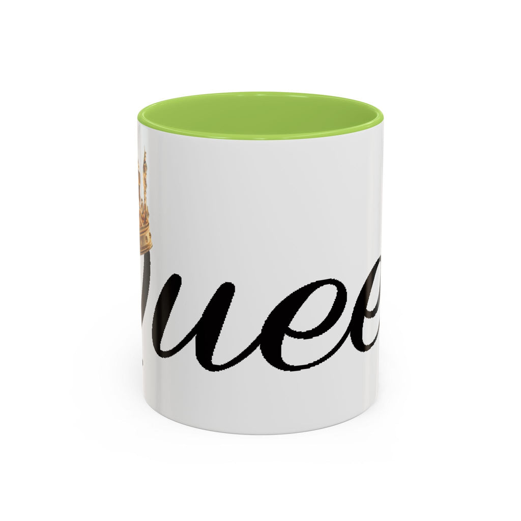 Queen Coffee Mug — Pink Accent Ceramic Mug with Script 'Queen' Design (11/15 oz) - 314 Originals