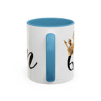 Queen Coffee Mug — Pink Accent Ceramic Mug with Script 'Queen' Design (11/15 oz) - 314 Originals