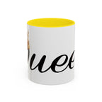Queen Coffee Mug — Pink Accent Ceramic Mug with Script 'Queen' Design (11/15 oz) - 314 Originals