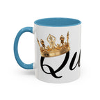 Queen Coffee Mug — Pink Accent Ceramic Mug with Script 'Queen' Design (11/15 oz) - 314 Originals