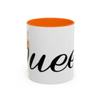 Queen Coffee Mug — Pink Accent Ceramic Mug with Script 'Queen' Design (11/15 oz) - 314 Originals