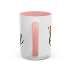 Queen Coffee Mug — Pink Accent Ceramic Mug with Script 'Queen' Design (11/15 oz) - 314 Originals