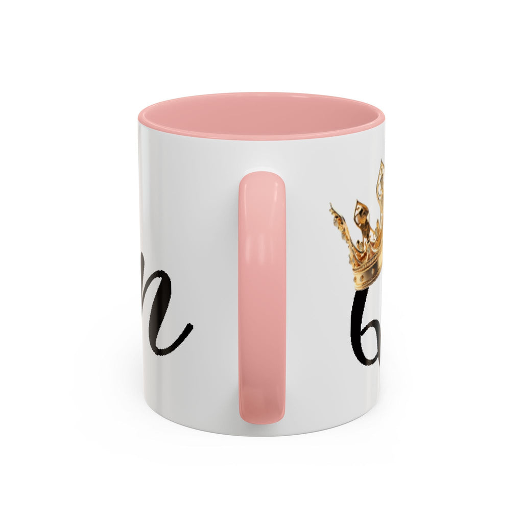 Queen Coffee Mug — Pink Accent Ceramic Mug with Script 'Queen' Design (11/15 oz) - 314 Originals