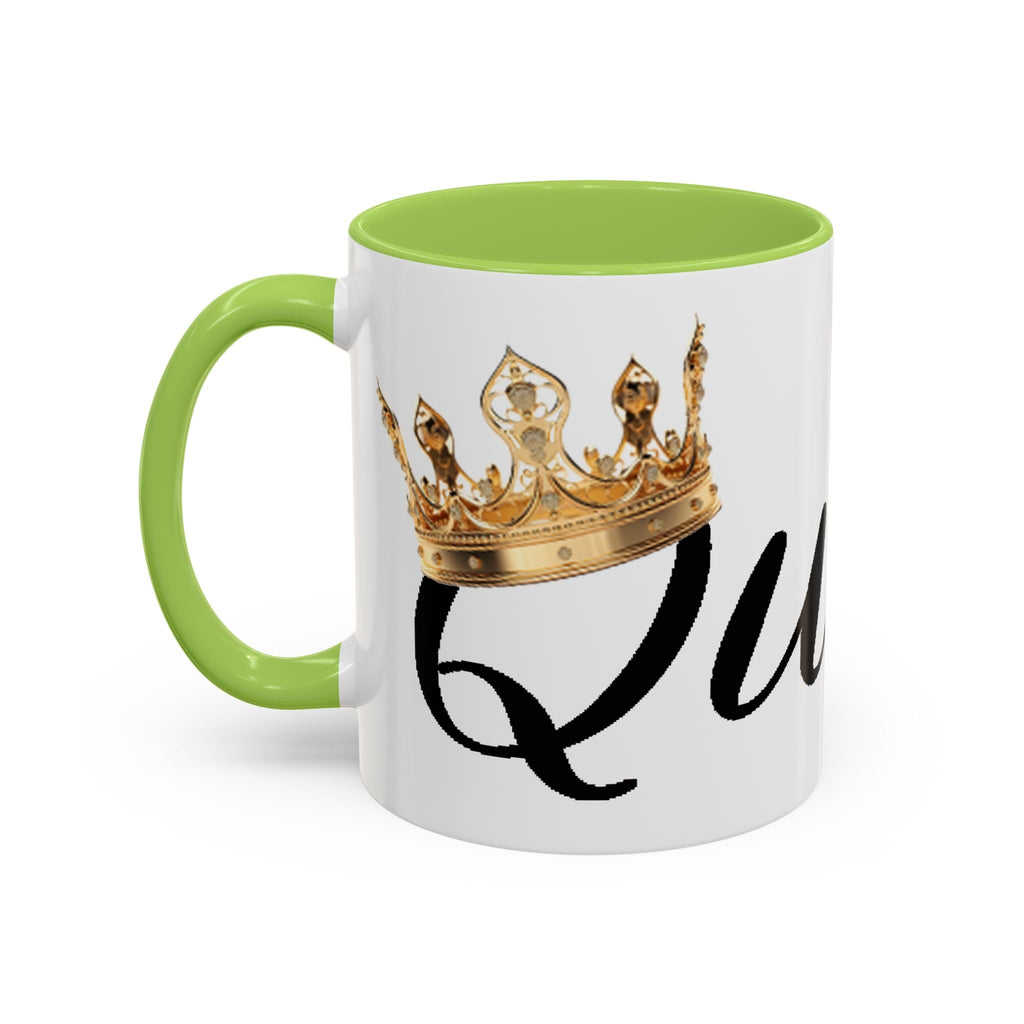 Queen Coffee Mug — Pink Accent Ceramic Mug with Script 'Queen' Design (11/15 oz) - 314 Originals