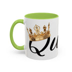 Queen Coffee Mug — Pink Accent Ceramic Mug with Script 'Queen' Design (11/15 oz) - 314 Originals