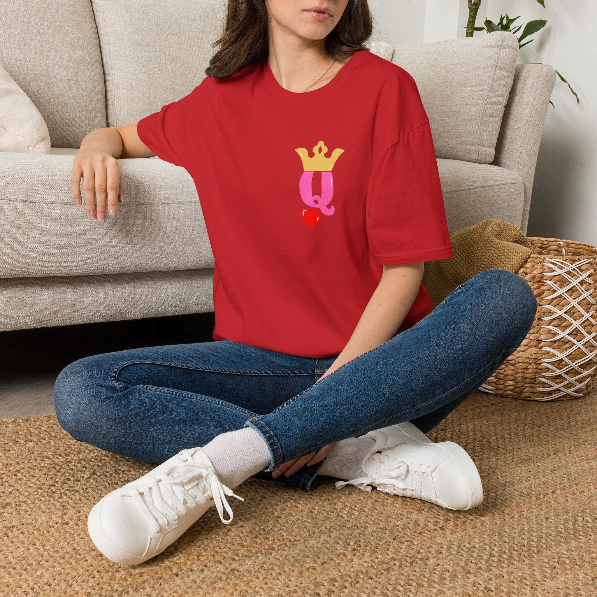 Queen Q Crown T-Shirt — Pink & Gold Heart Logo Tee - 314 Originals