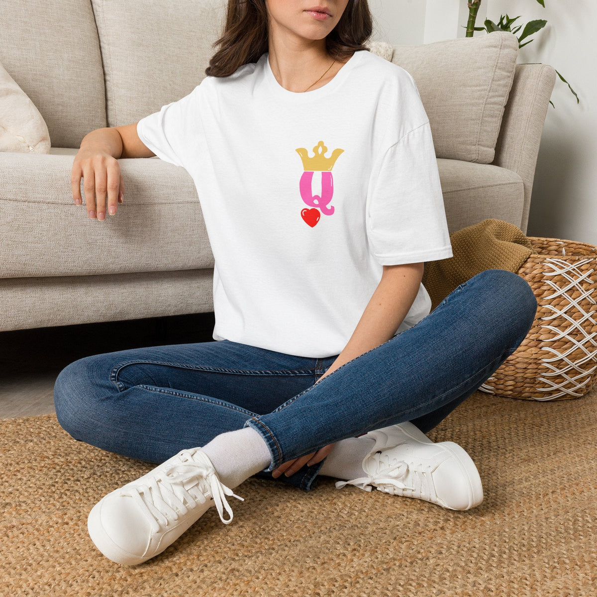 Queen Q Crown T-Shirt — Pink & Gold Heart Logo Tee - 314 Originals