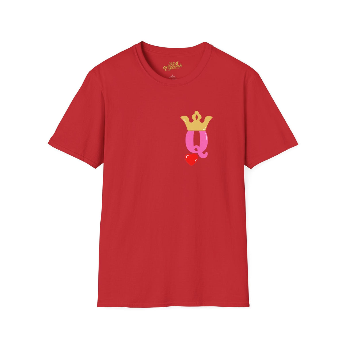 Queen Q Crown T-Shirt — Pink & Gold Heart Logo Tee - 314 Originals