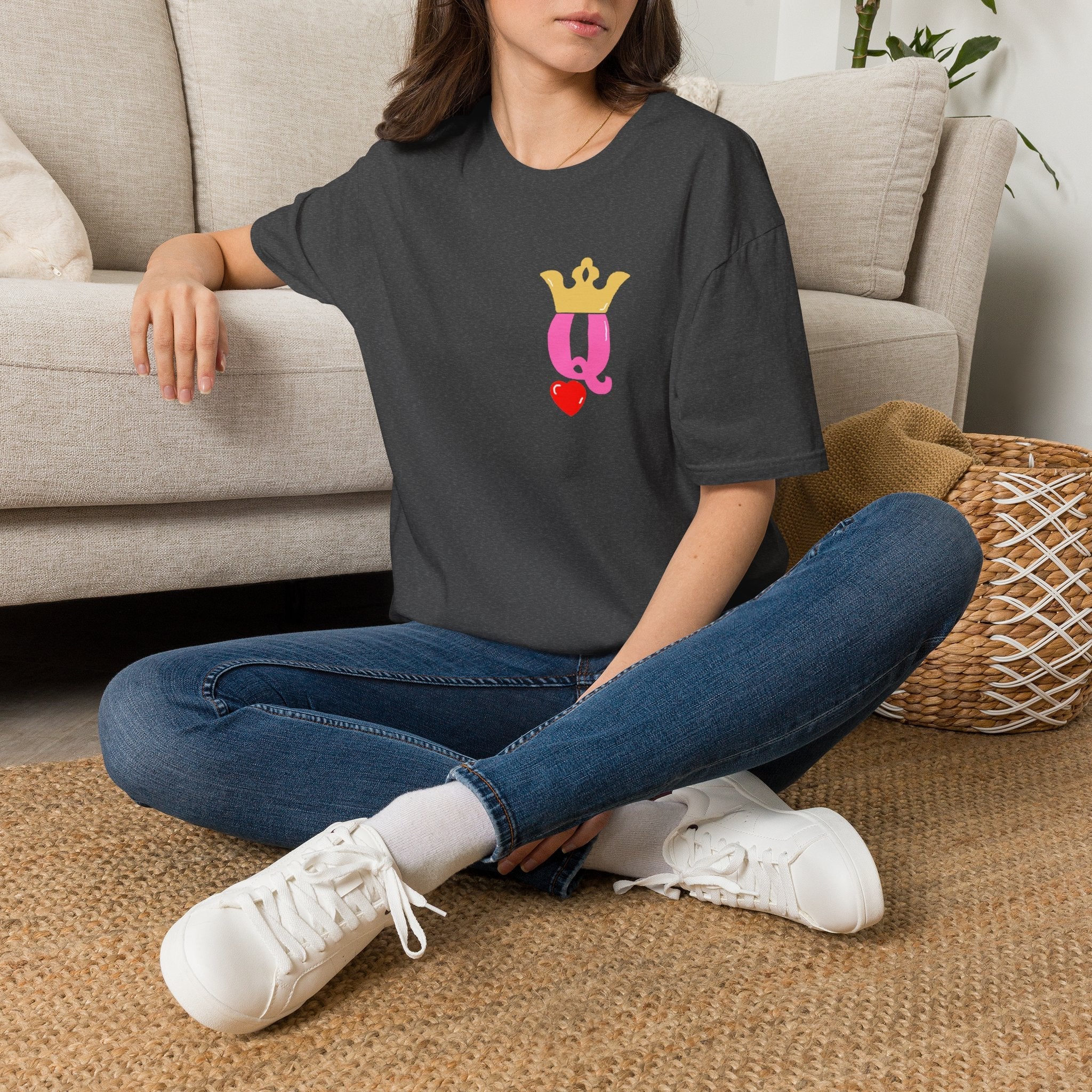 Queen Q Crown T-Shirt — Pink & Gold Heart Logo Tee - 314 Originals