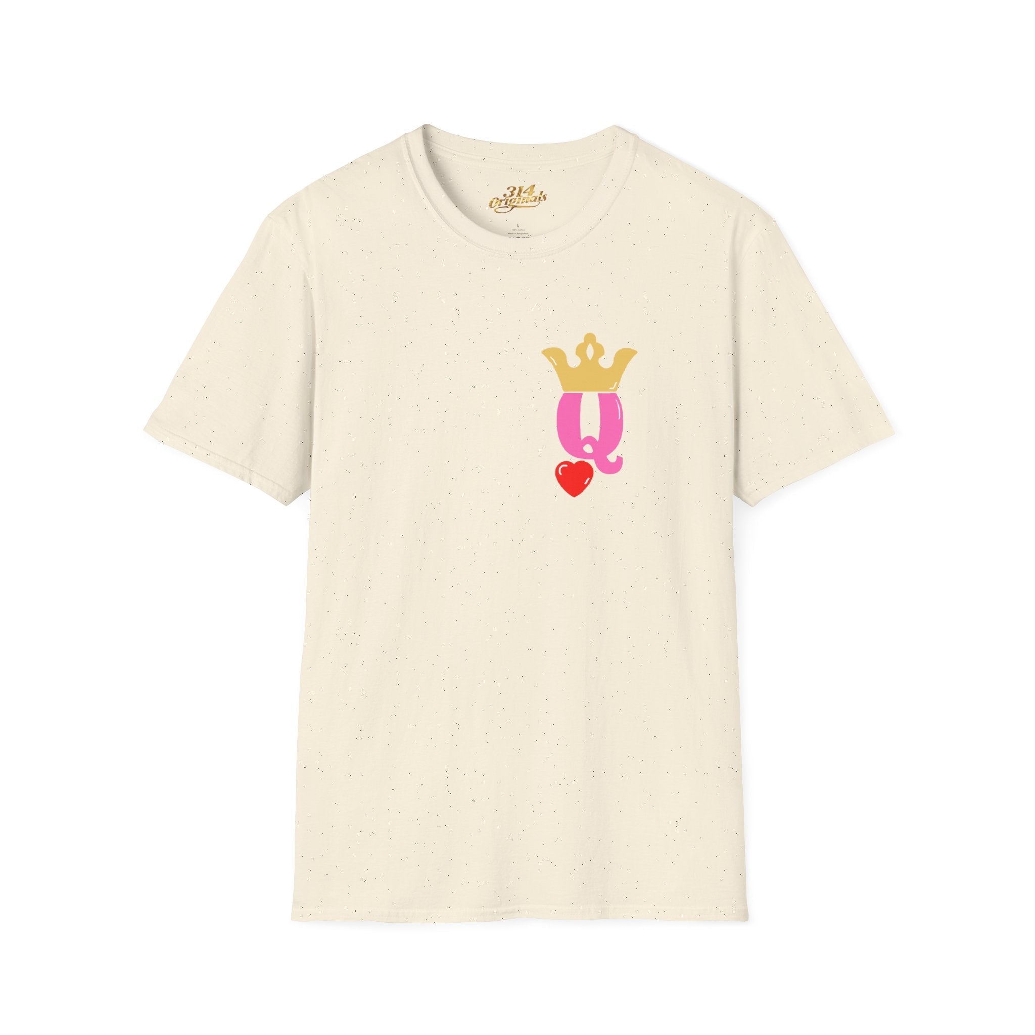 Queen Q Crown T-Shirt — Pink & Gold Heart Logo Tee - 314 Originals
