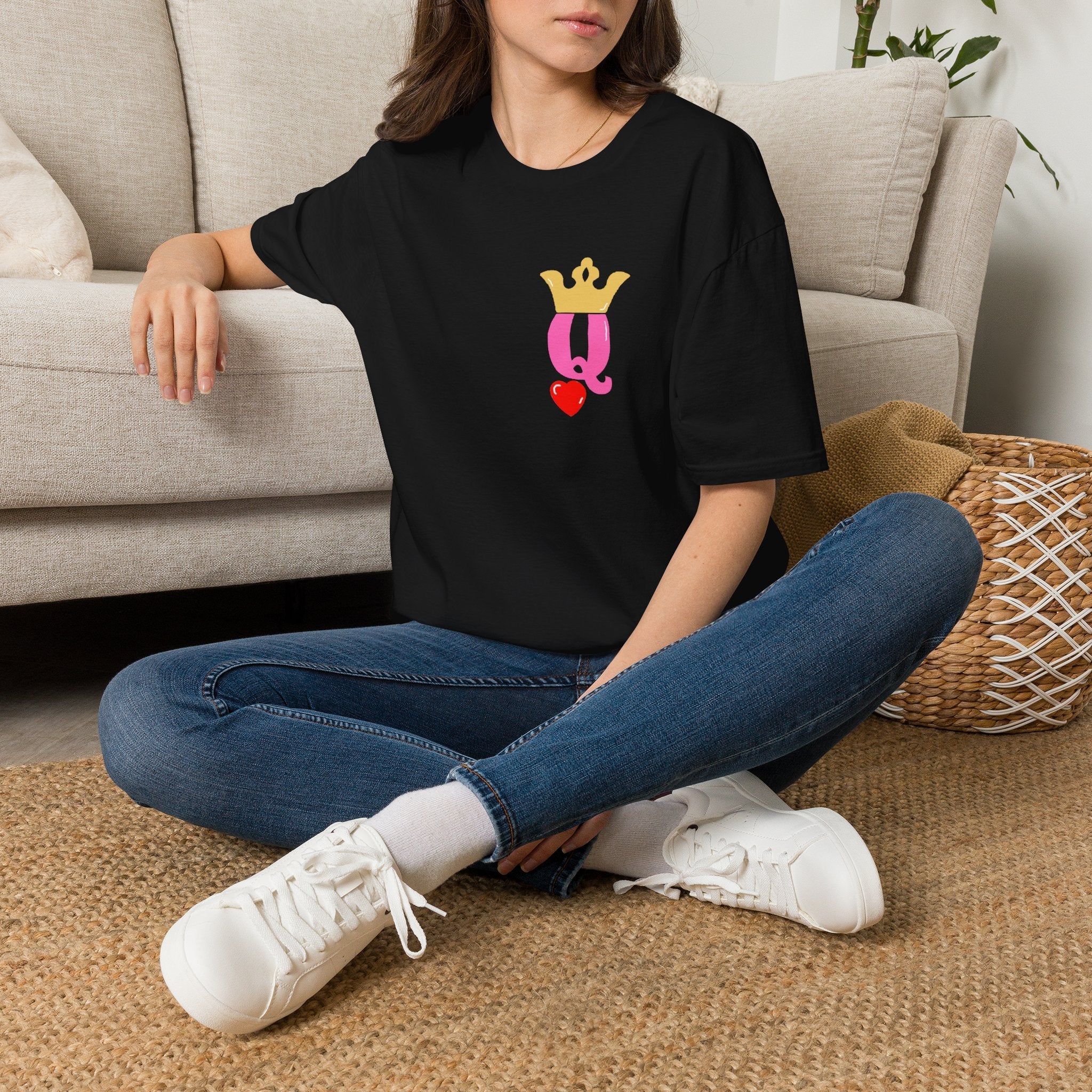 Queen Q Crown T-Shirt — Pink & Gold Heart Logo Tee - 314 Originals