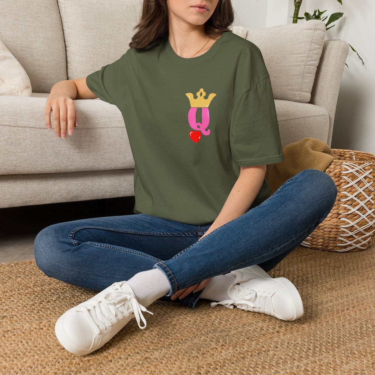 Queen Q Crown T-Shirt — Pink & Gold Heart Logo Tee - 314 Originals