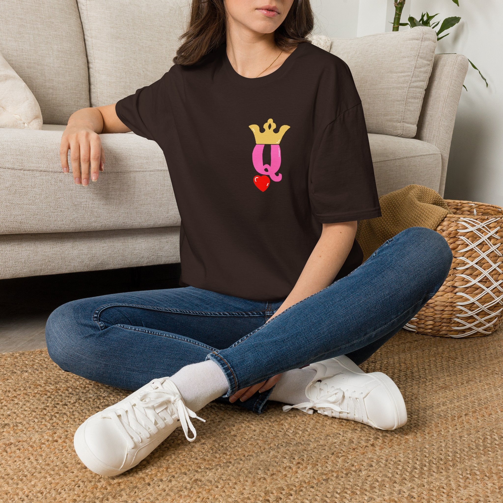 Queen Q Crown T-Shirt — Pink & Gold Heart Logo Tee - 314 Originals