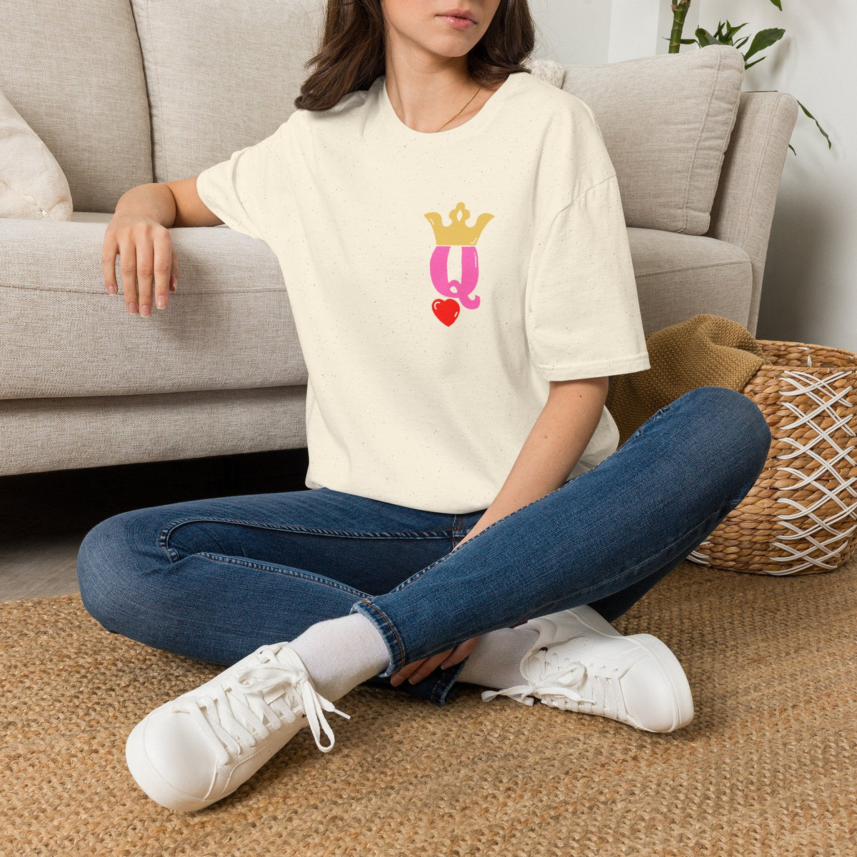 Queen Q Crown T-Shirt — Pink & Gold Heart Logo Tee - 314 Originals