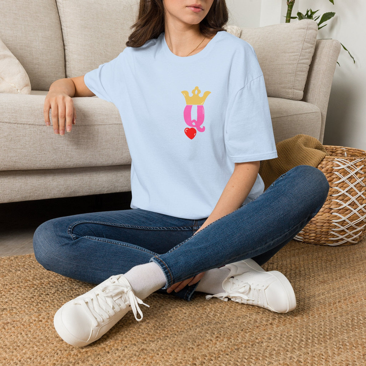 Queen Q Crown T-Shirt — Pink & Gold Heart Logo Tee - 314 Originals