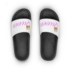 Queen Slide Sandals — Pink Script with Gold Crown - 314 Originals