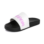 Queen Slide Sandals — Pink Script with Gold Crown - 314 Originals